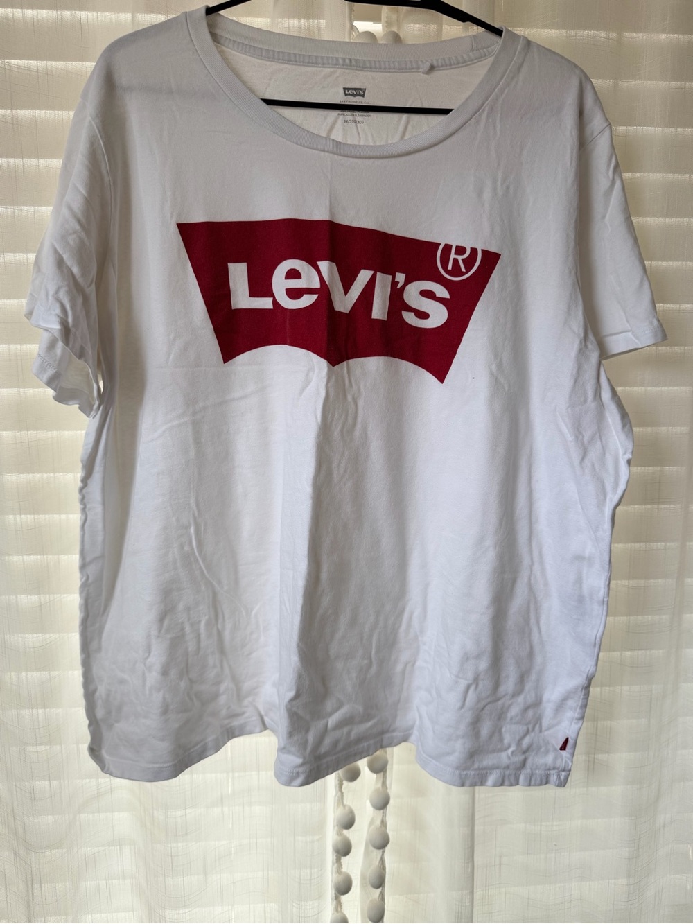 Levi's White Short Sleeve Tee with Red Logo - Womens Casual Shirt